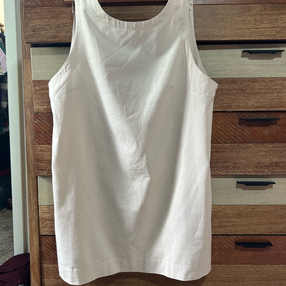 Sleeveless Cream Mini Dress Open Back